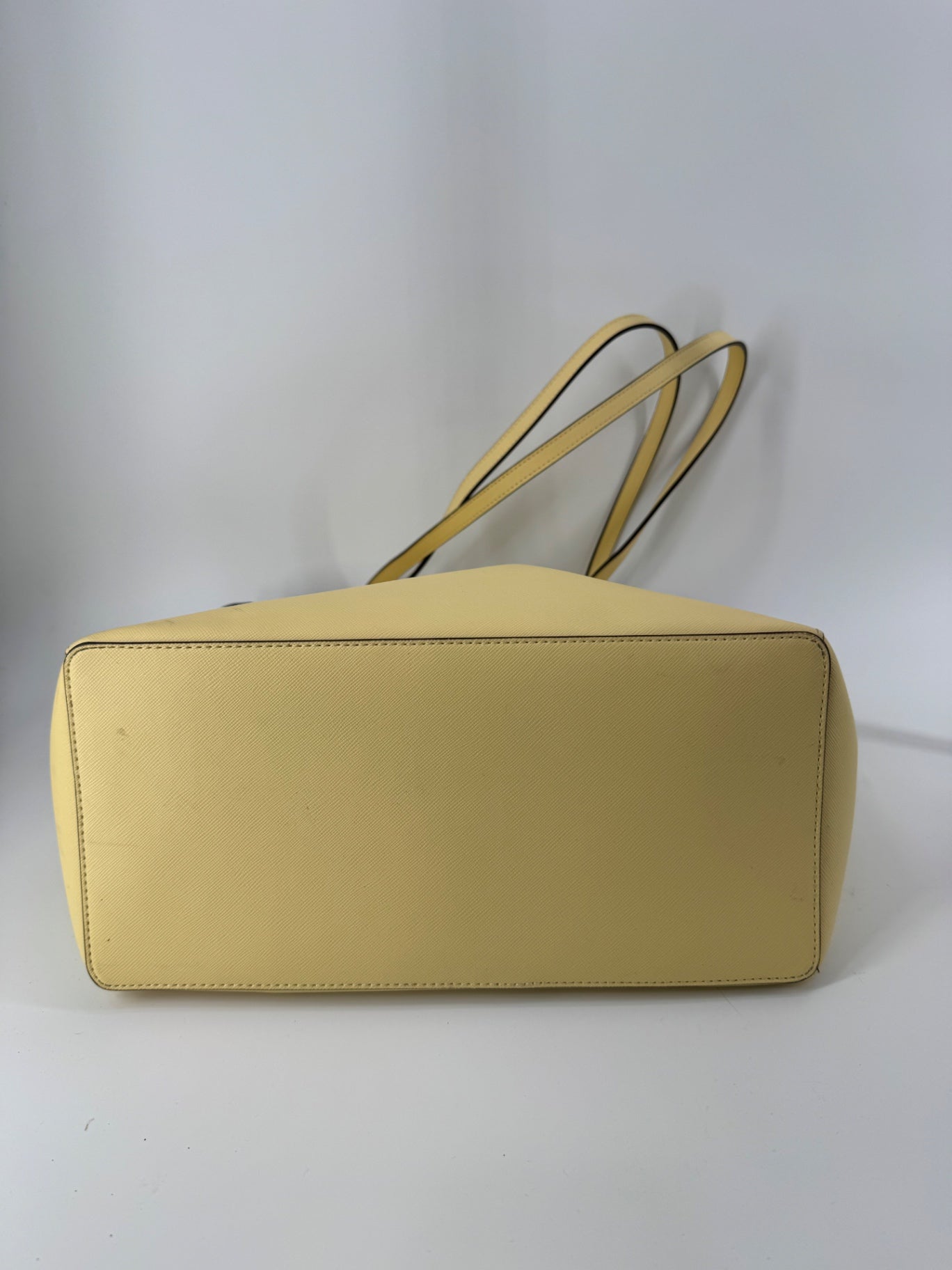 Kate Spade Yellow Saffiano Leather Tote w/ Flower Charm