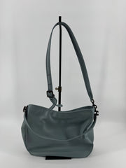 Coach Blue-Gray Leather Shoulder/Crossbody Bag + Matching Wallet Set
