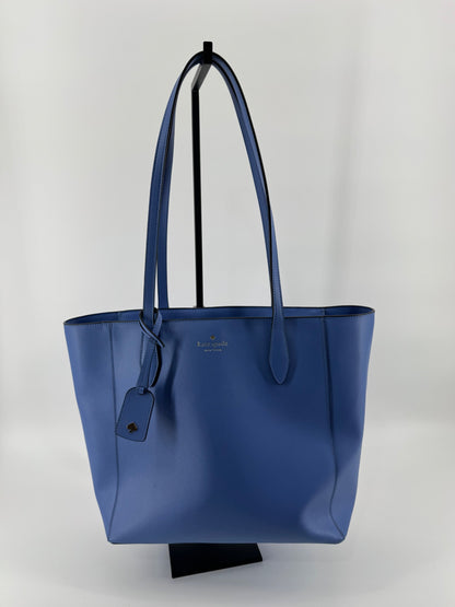 Kate Spade Blue Saffiano Leather Tote + Matching Zip-Around Wallet Set