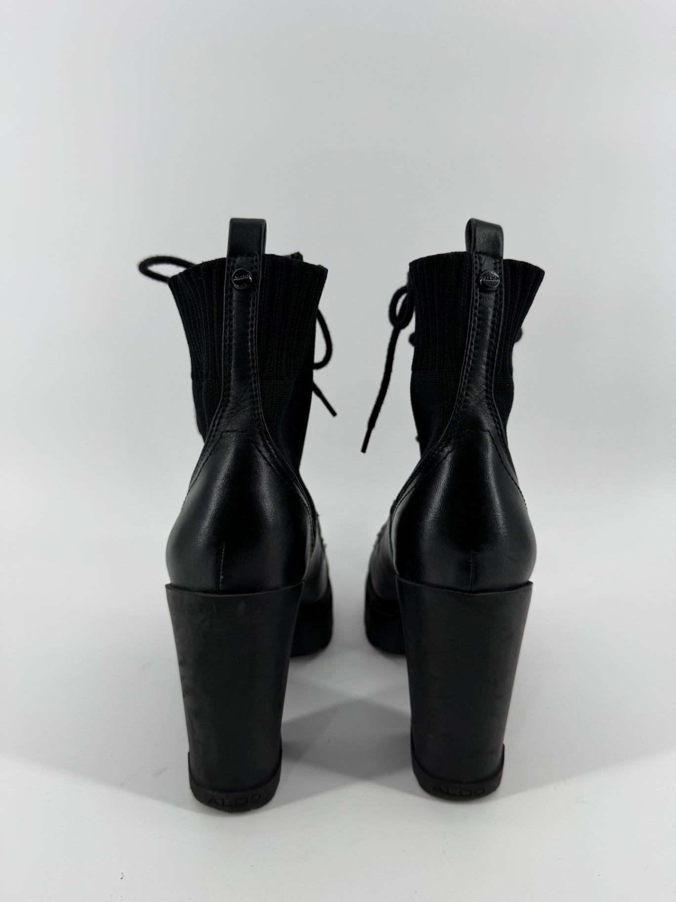 Aldo Black Chunky Heel Boosts