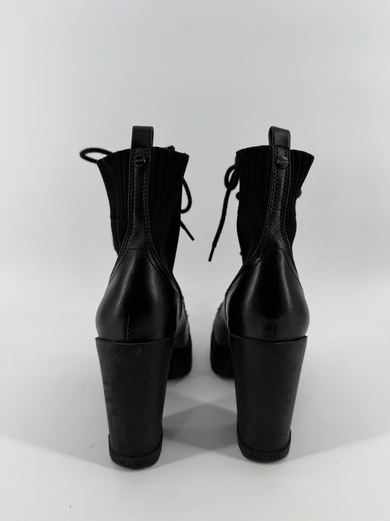 Aldo Black Chunky Heel Boosts