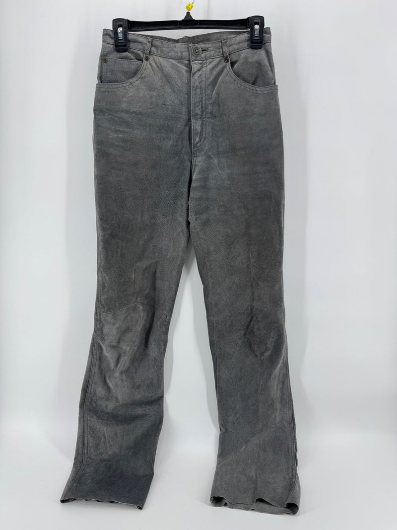 Wilson Suede+Leather Gray Leather Pants