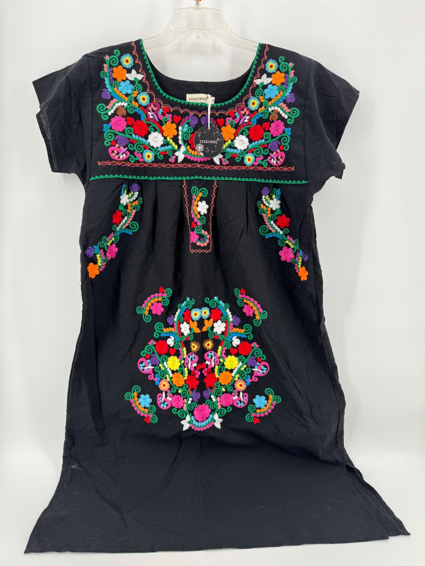 YZXDORWJ Black Embroidered Dress