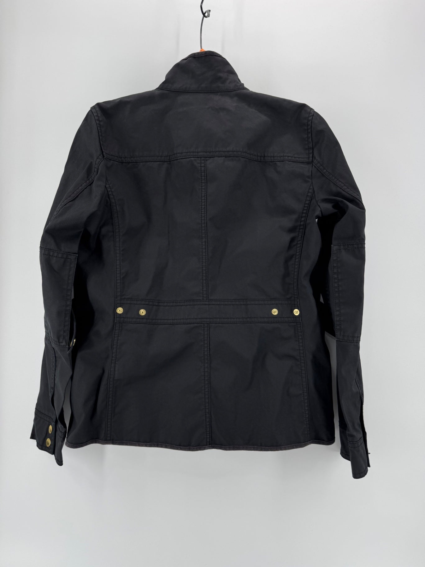 J.Crew Black Button Up/Zip Raincoat