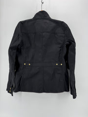 J.Crew Black Button Up/Zip Raincoat