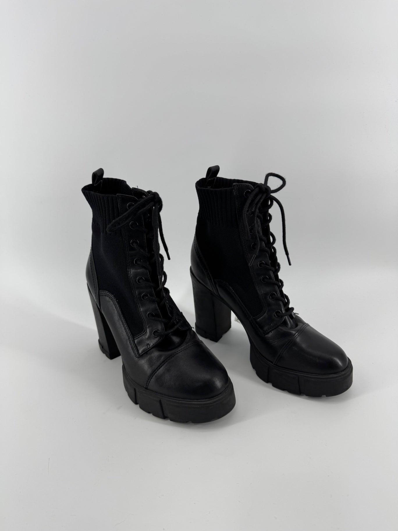 Aldo Black Chunky Heel Boosts
