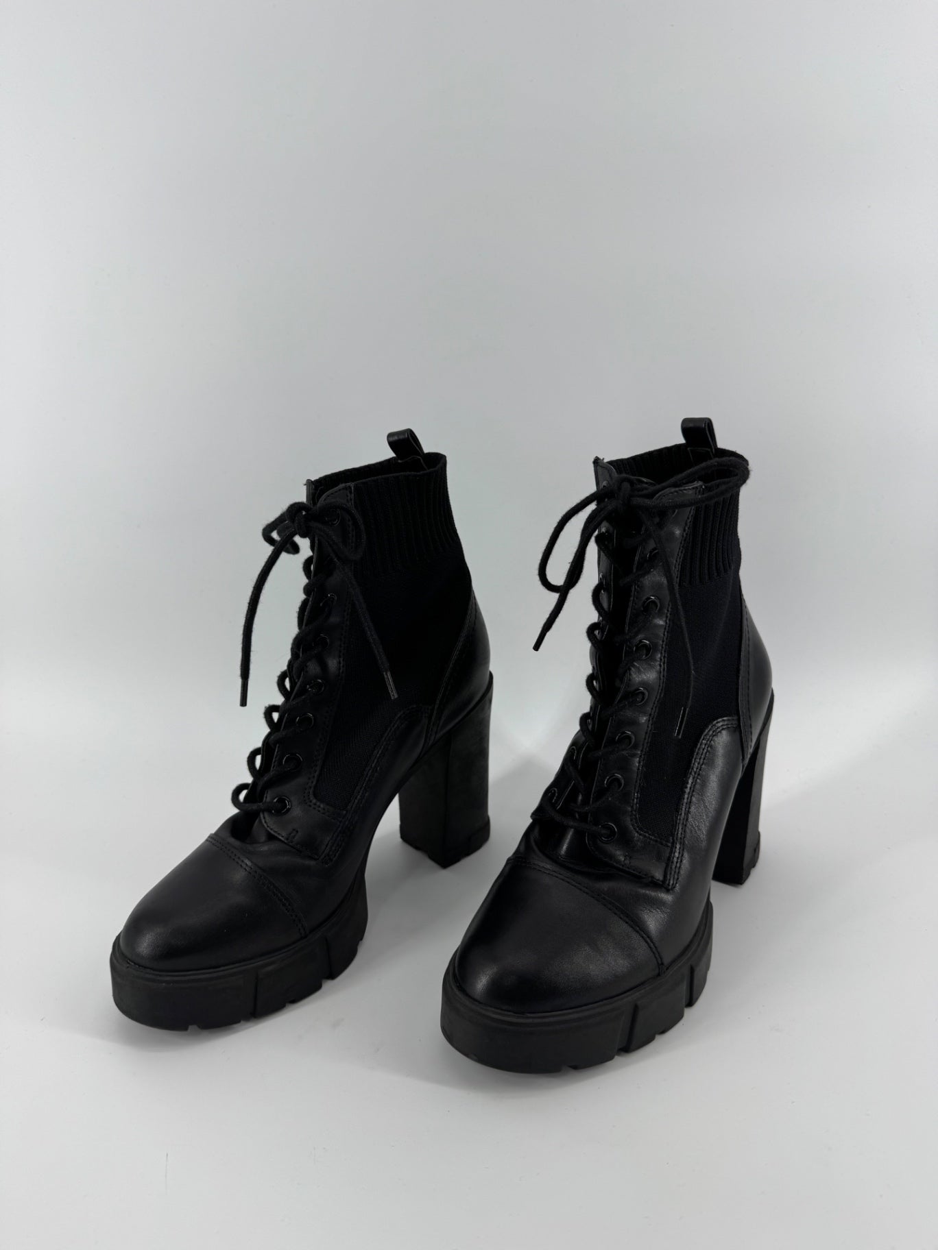 Aldo Black Chunky Heel Boosts
