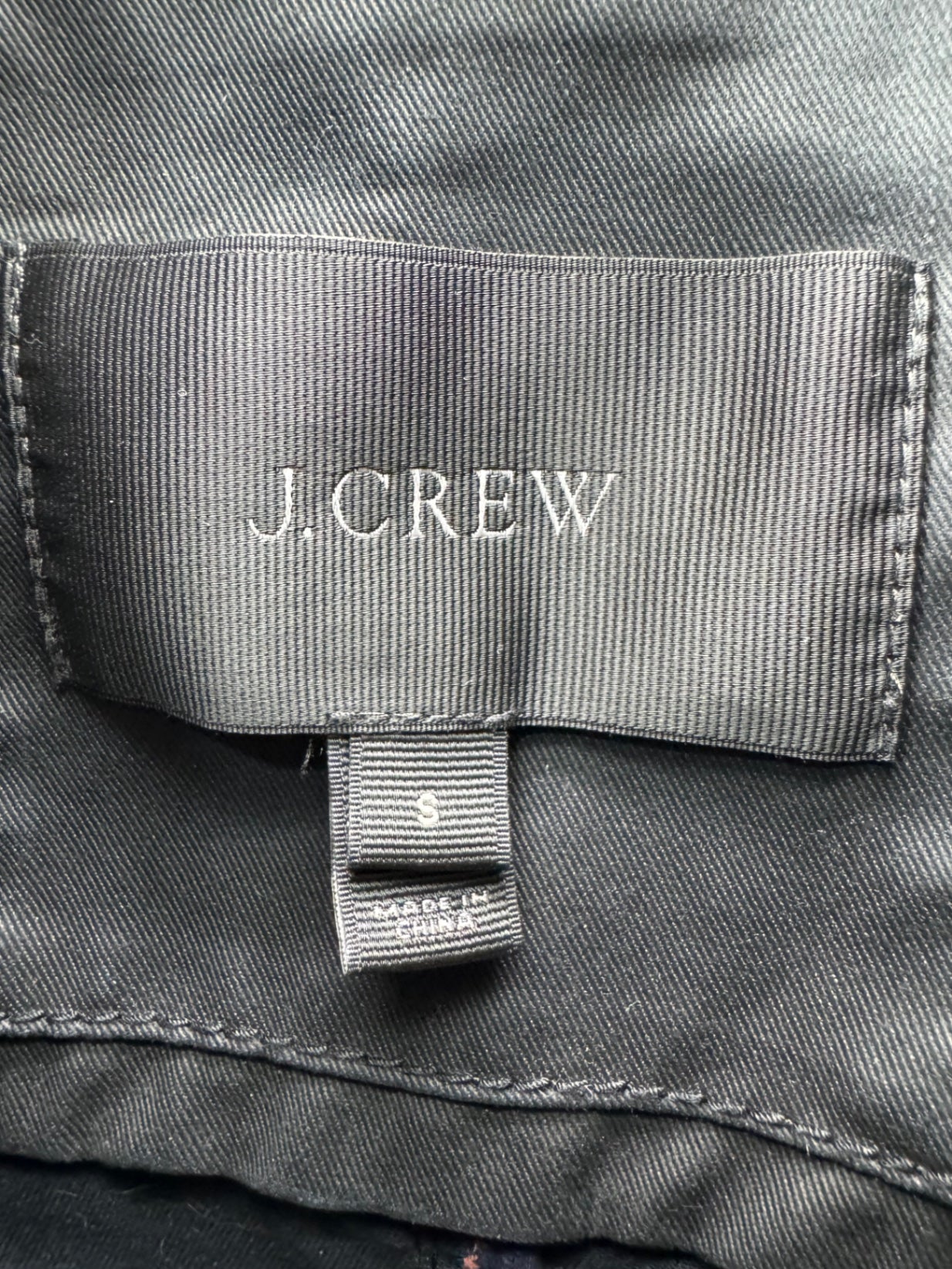 J.Crew Black Button Up/Zip Raincoat