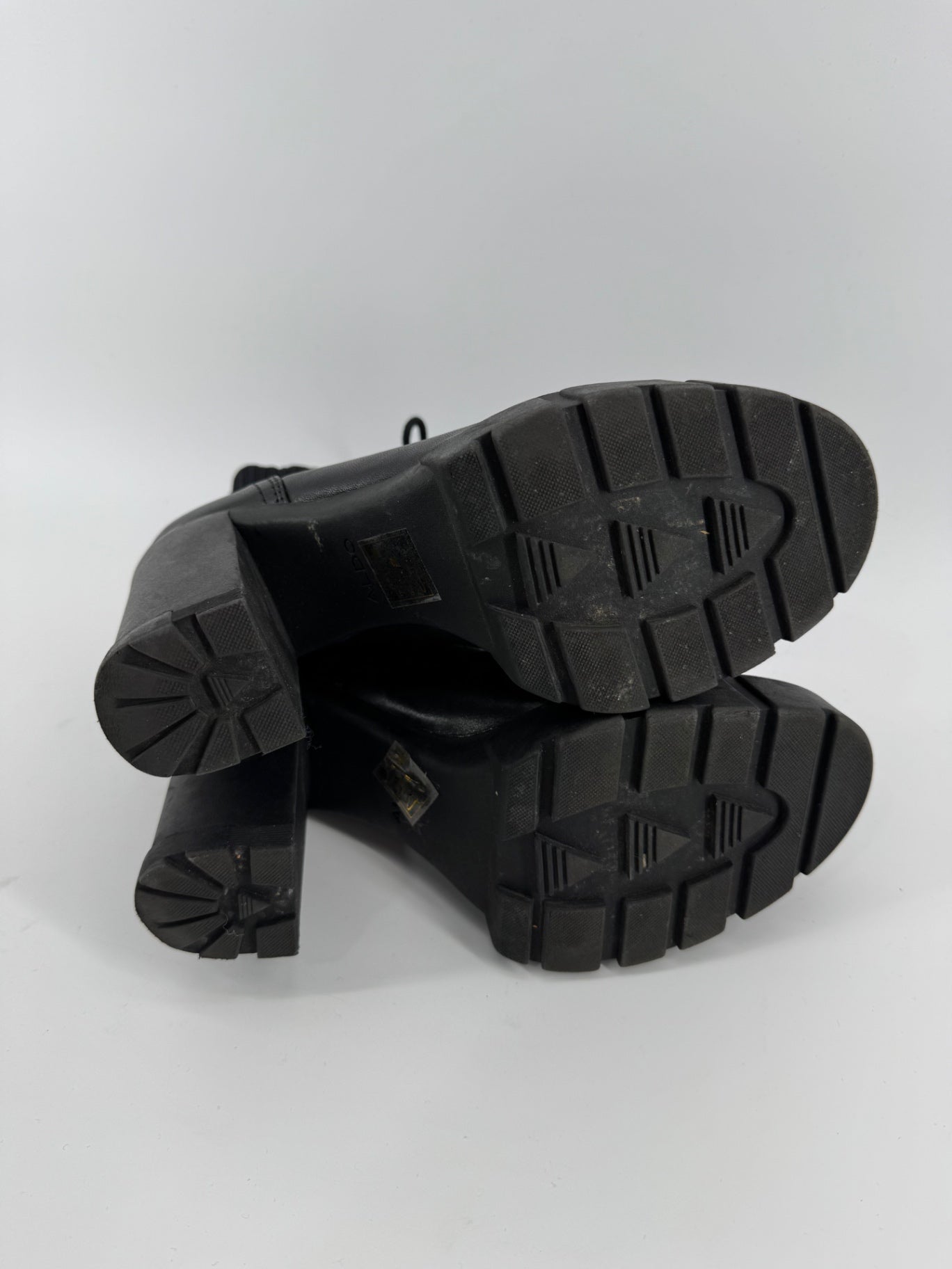 Aldo Black Chunky Heel Boosts