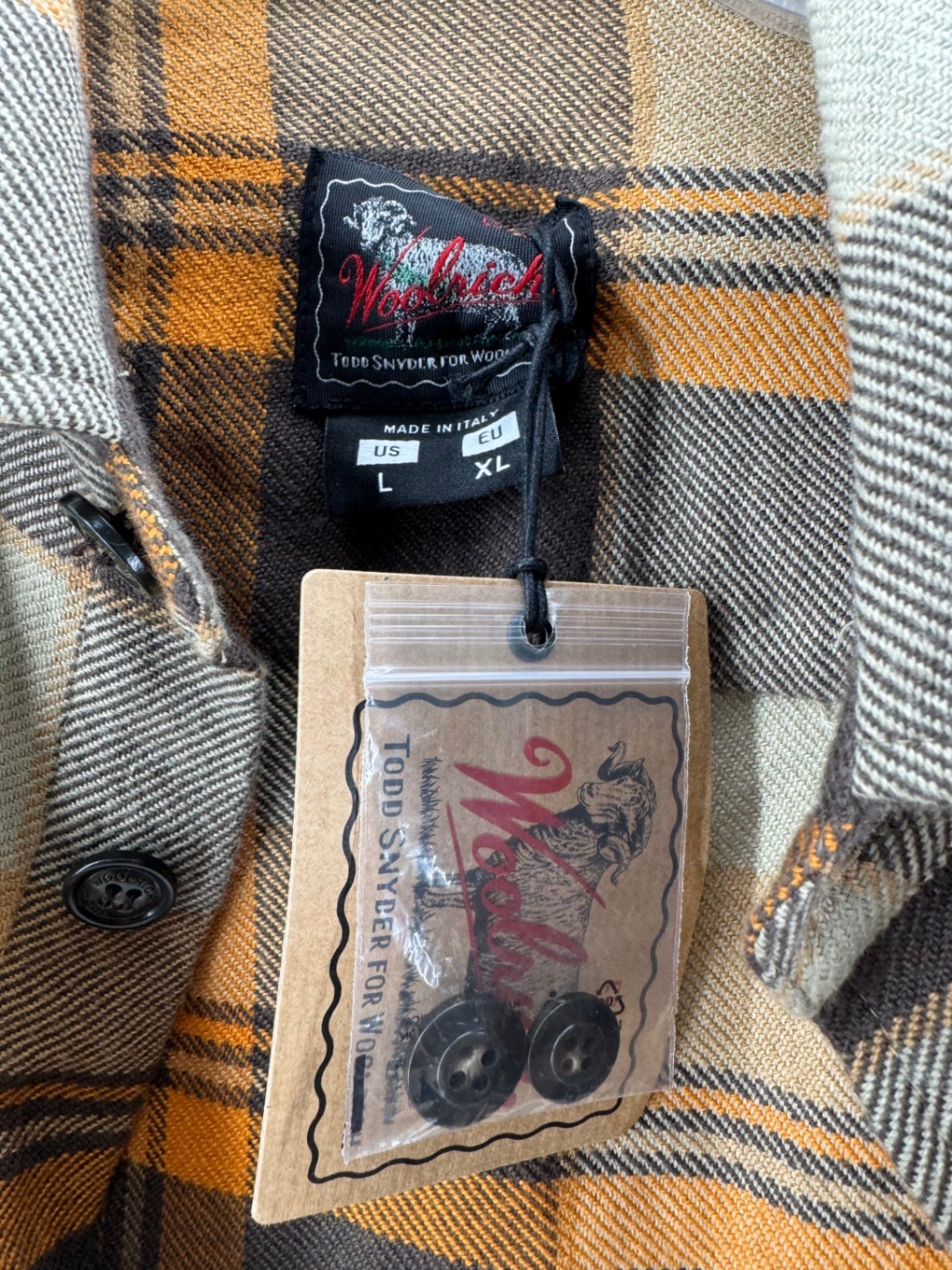 Woolrich Brown/Yellow Plaid Button Up