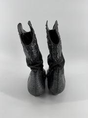 Circles Gray Leather Boots