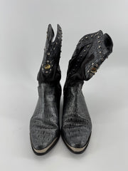 Circles Gray Leather Boots