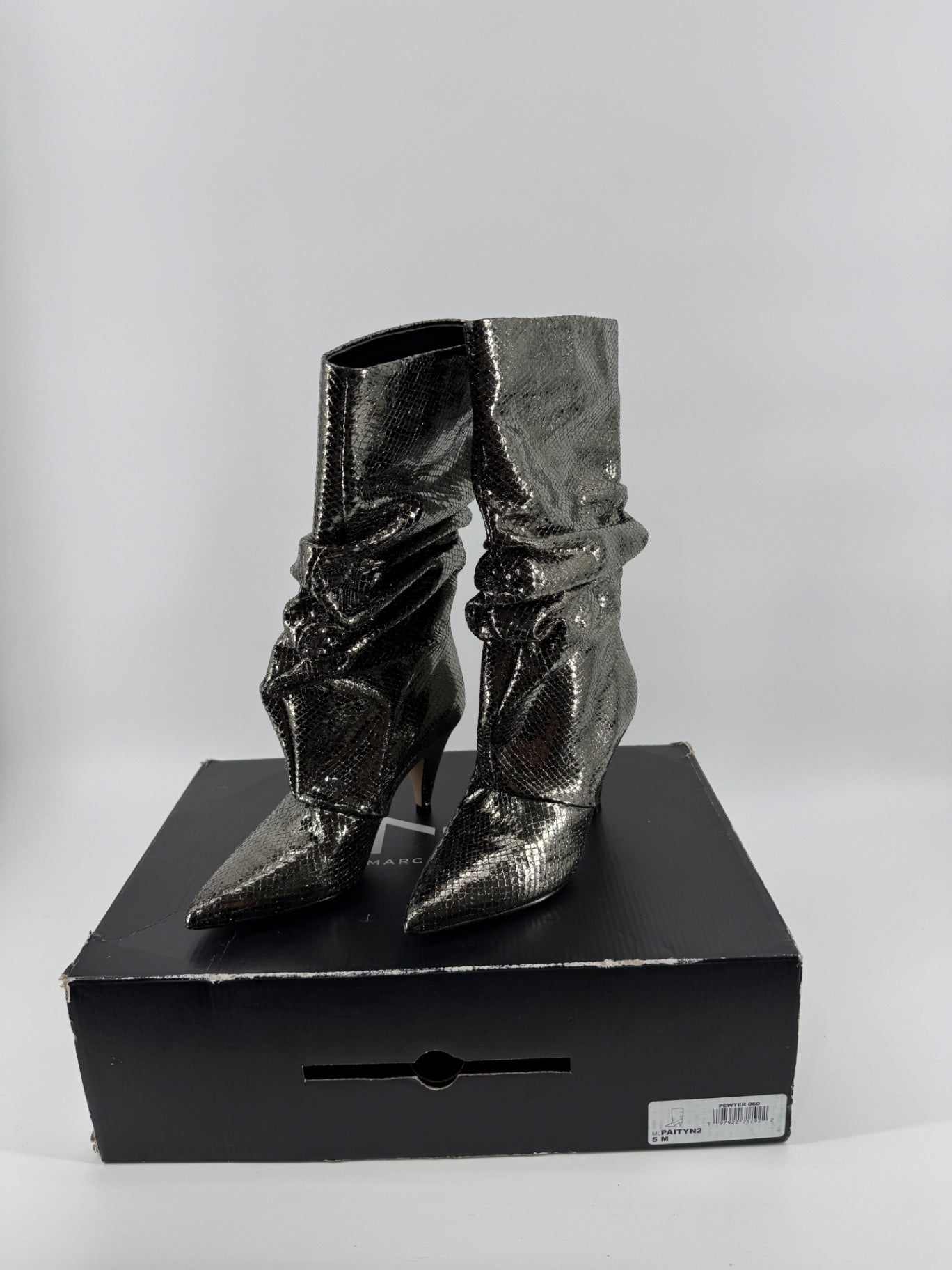 Marc Fisher LTD Gold Snakeskin Heel Boots