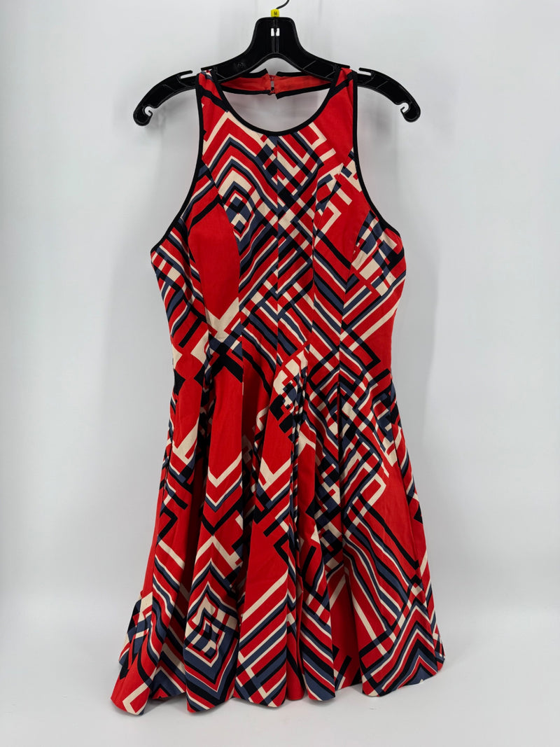 Jessica Simpson Red Striped Halter Dress