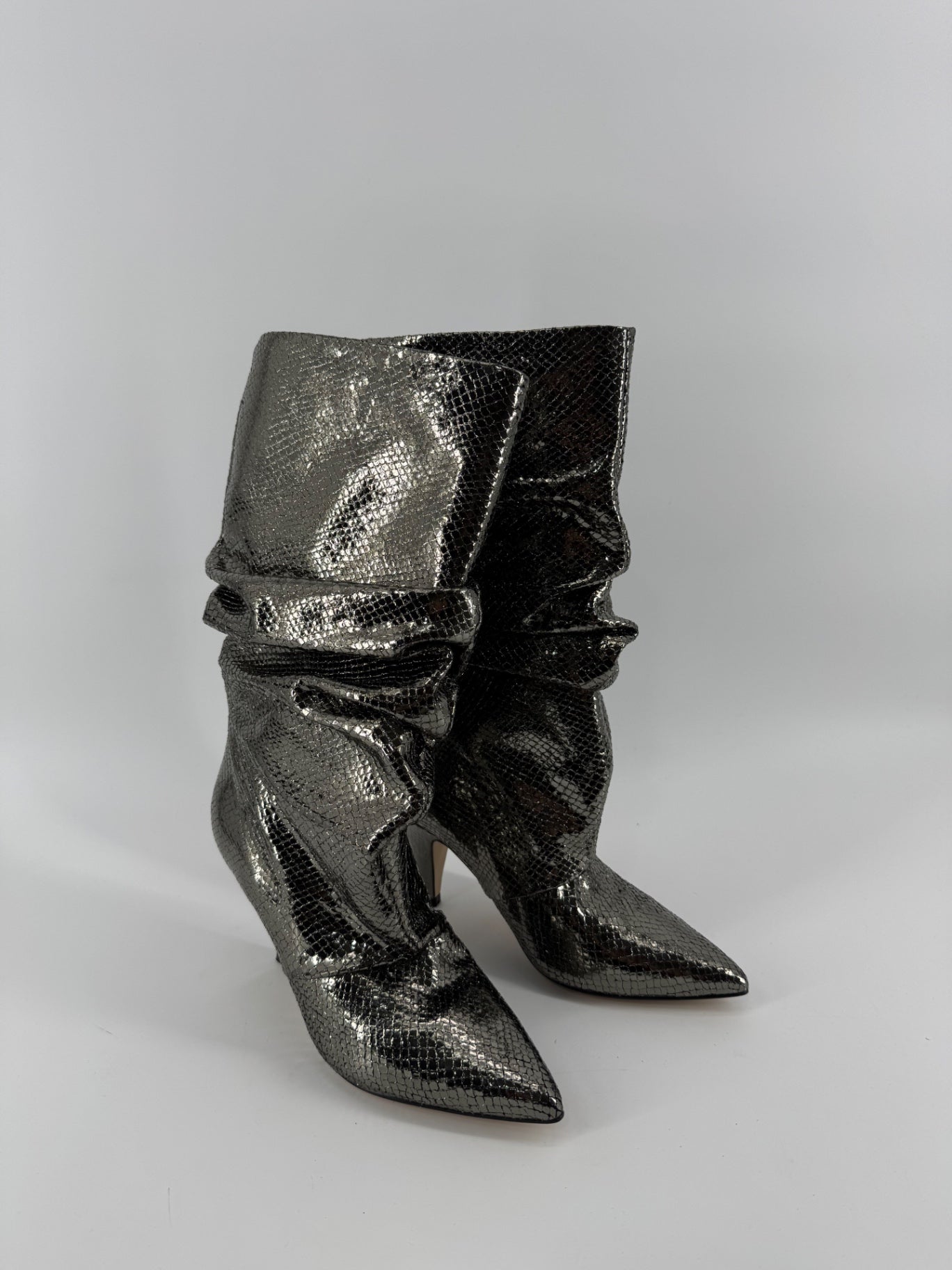 Marc Fisher LTD Gold Snakeskin Heel Boots