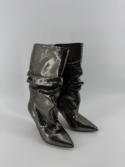 Marc Fisher LTD Gold Snakeskin Heel Boots