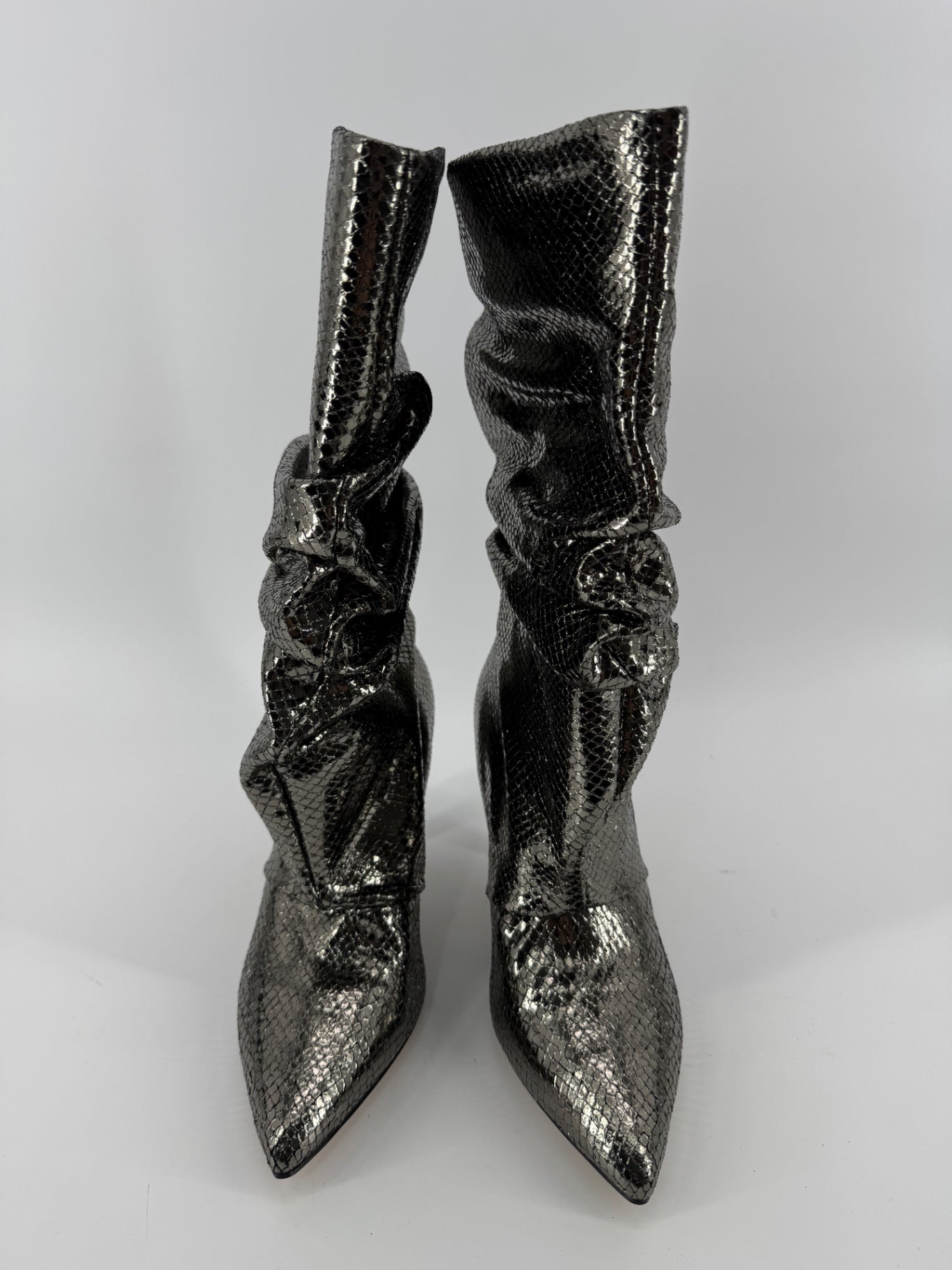 Marc Fisher LTD Gold Snakeskin Heel Boots