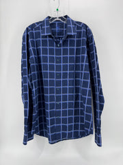 Bugatchi Uomo Blue Cotton Button Up