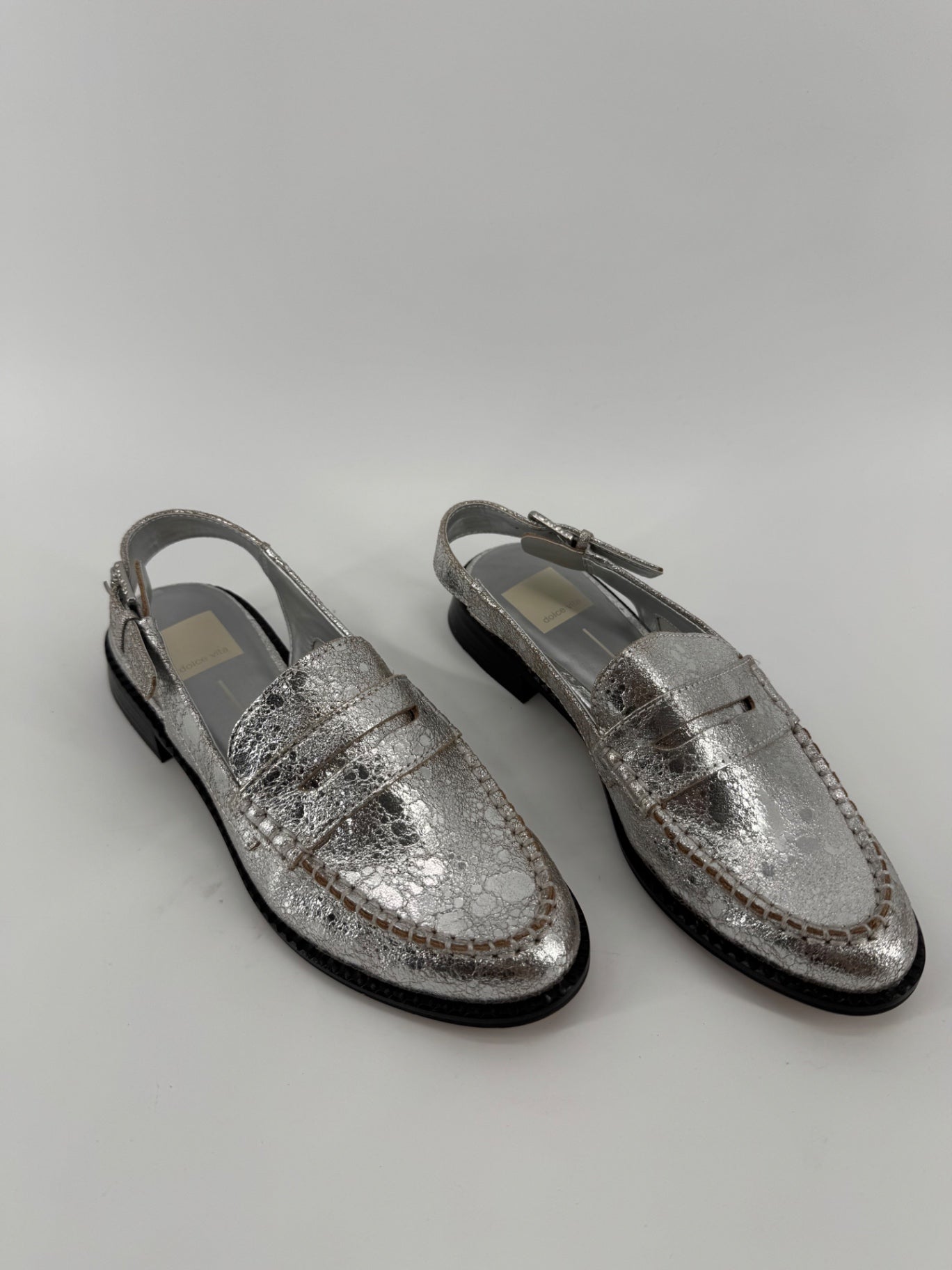 Dolce Vita Silver Slingback Loafers