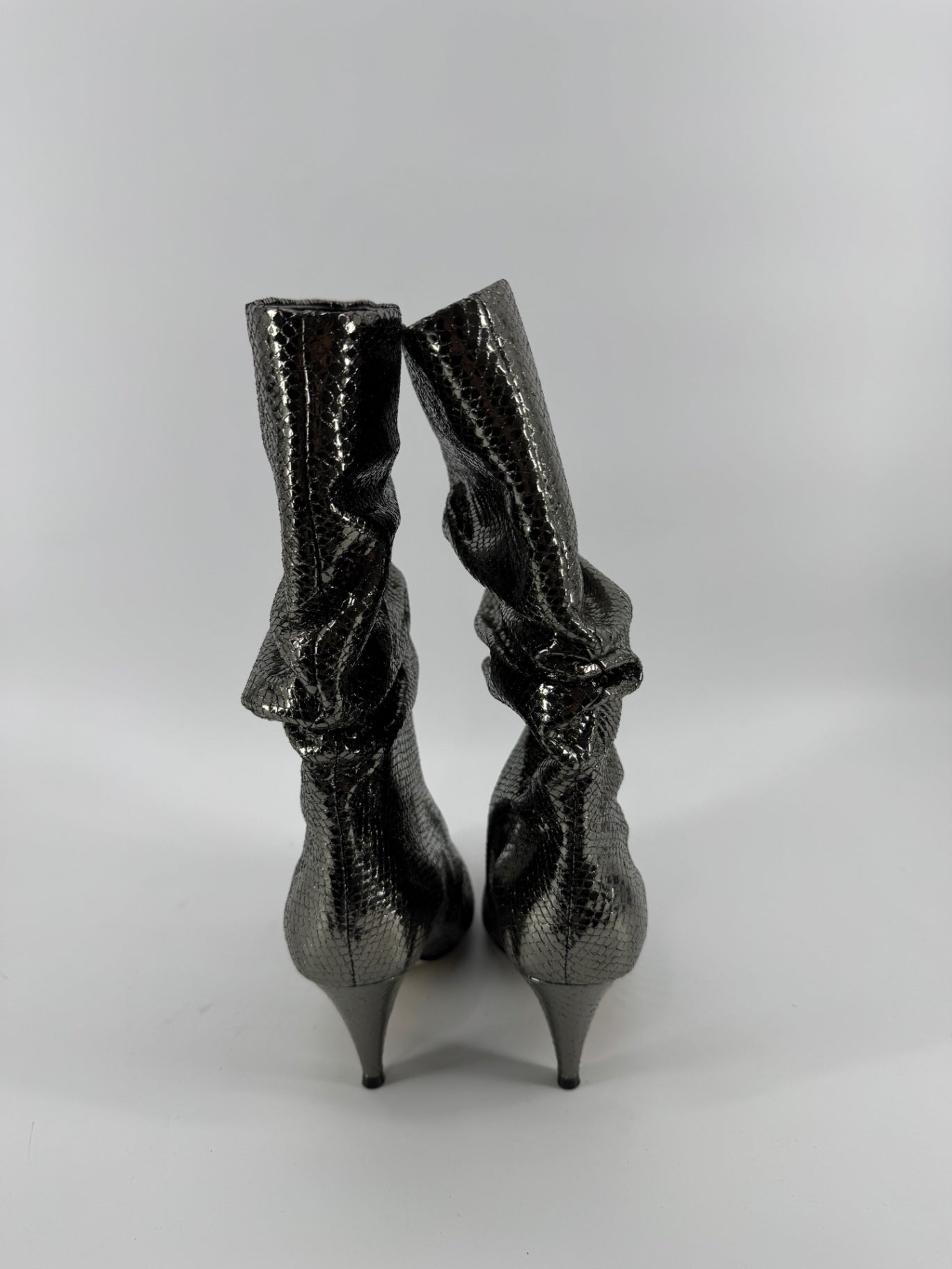 Marc Fisher LTD Gold Snakeskin Heel Boots