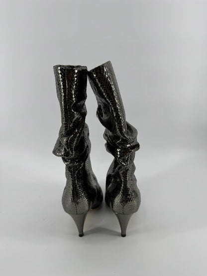 Marc Fisher LTD Gold Snakeskin Heel Boots