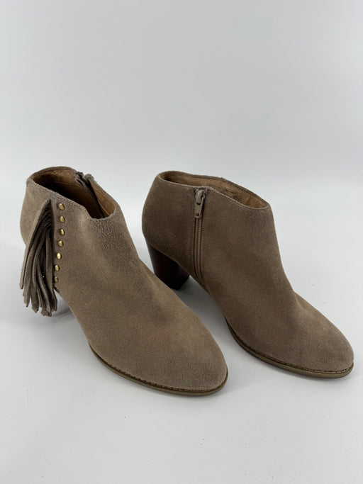 Vionic Taupe Fringe Ankle Boots