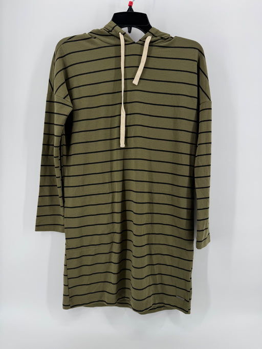 Billabong Olive Striped Hoodie Dress
