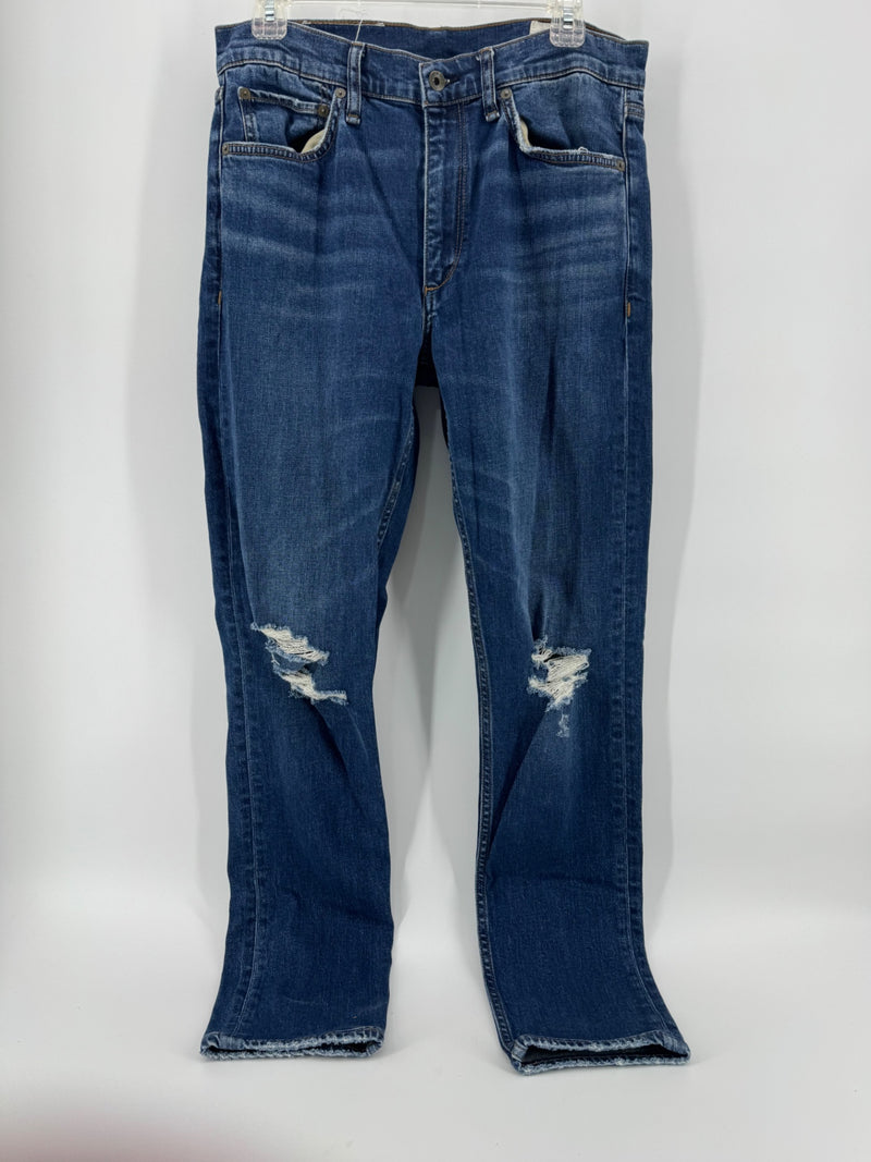 rag & bone Ripped Straight Fit Jeans