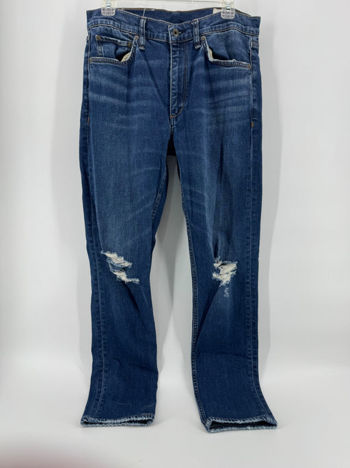 rag & bone Ripped Straight Fit Jeans