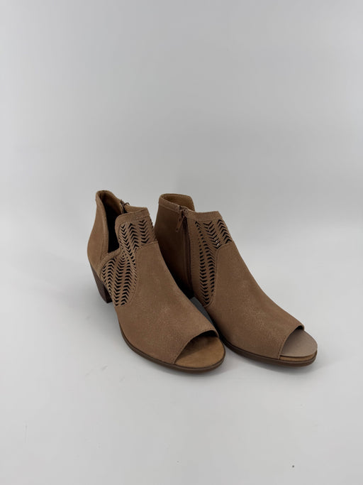 Lucky Brand Brown Glitter Cutout Ankle Shoes