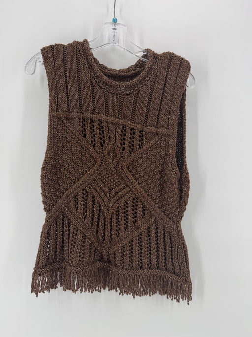 Pilcro Brown Glitter Knitted Sleeveless Top