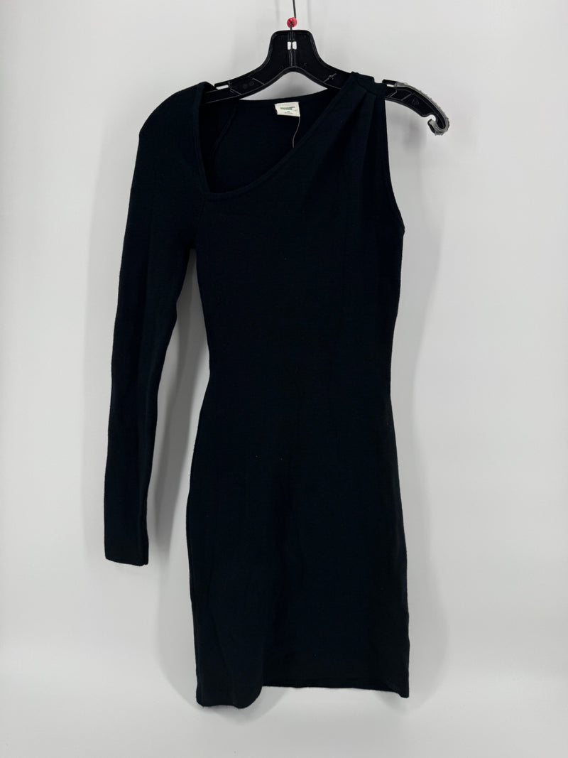 Abercrombie & Fitch Black One Sleeve Knit Dress