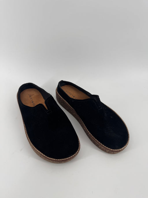 Lucky Brand Black Suede Slippers