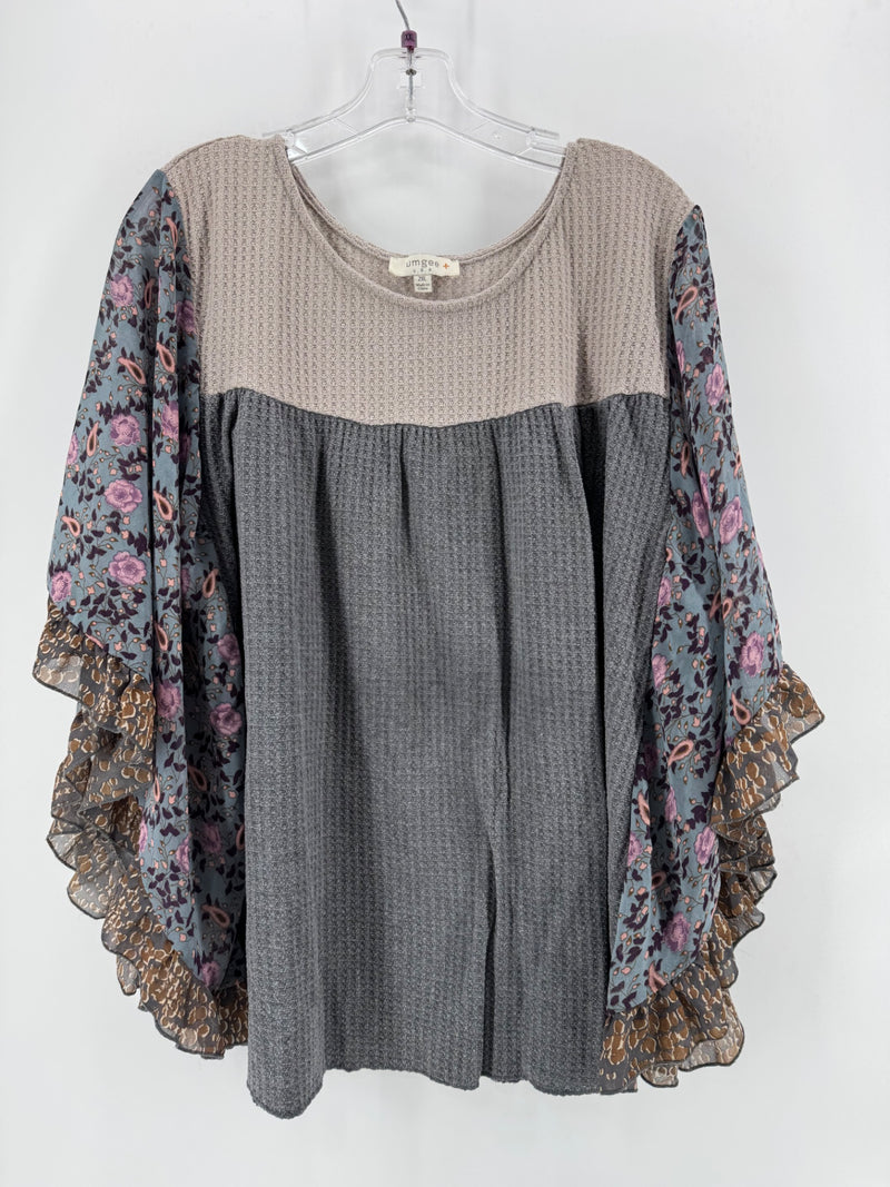 Umgee Multicolor Floral Sleeve Top