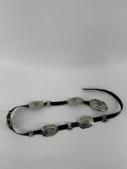 Unbranded Leather Belt w/ Turquoise Concho Accents