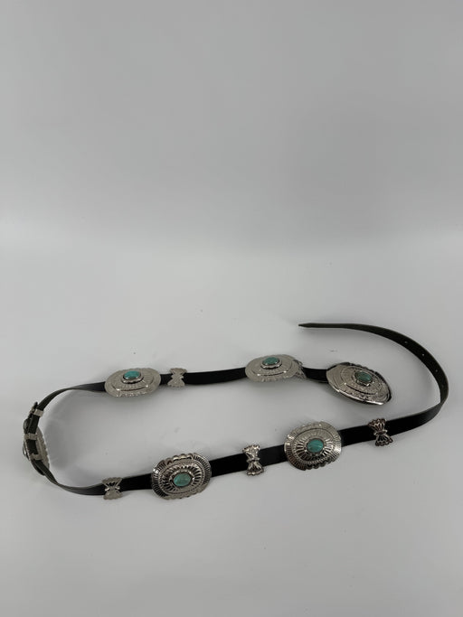 Unbranded Leather Belt w/ Turquoise Concho Accents