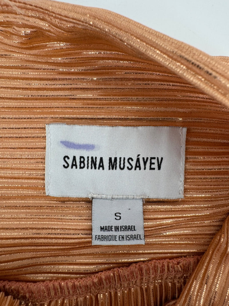 Sabina Musayev Copper Pleated Skirt Size Small