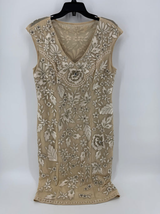 Sue Wong Beige Floral Dress
