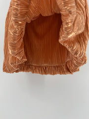 Sabina Musayev Copper Pleated Skirt Size Small