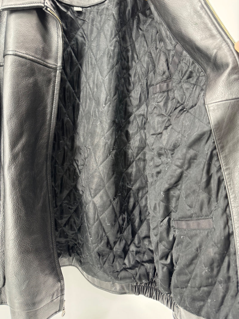 Croft & Barrow Black Leather Jacket Tall