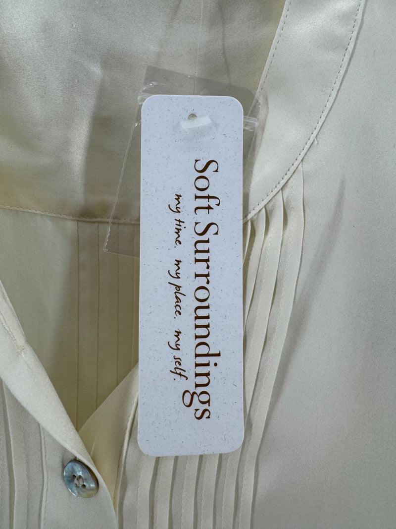 Soft Surroundings Ivory Silk Button Up
