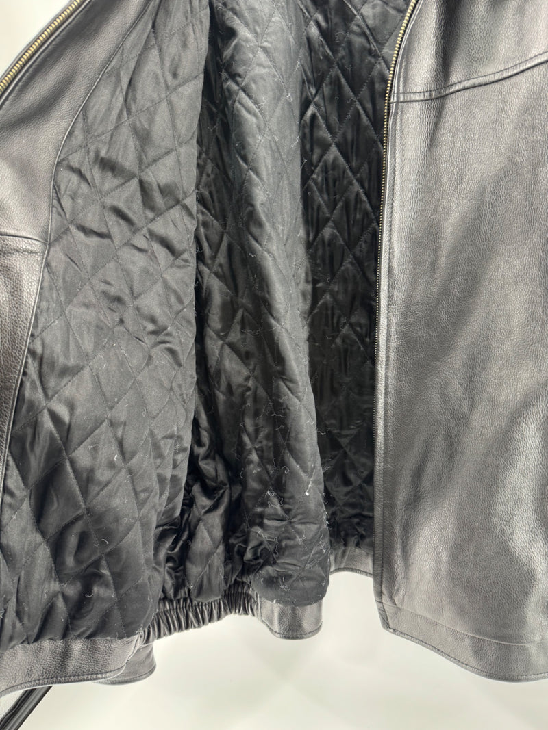 Croft & Barrow Black Leather Jacket Tall