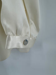 Soft Surroundings Ivory Silk Button Up
