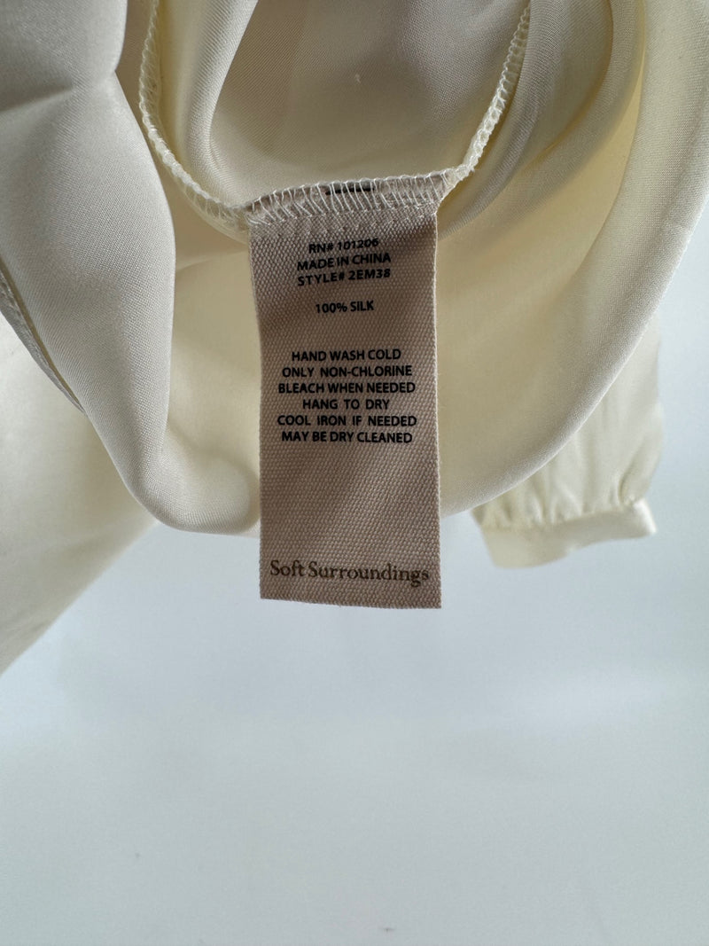 Soft Surroundings Ivory Silk Button Up