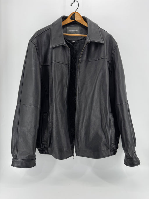 Croft & Barrow Black Leather Jacket Tall