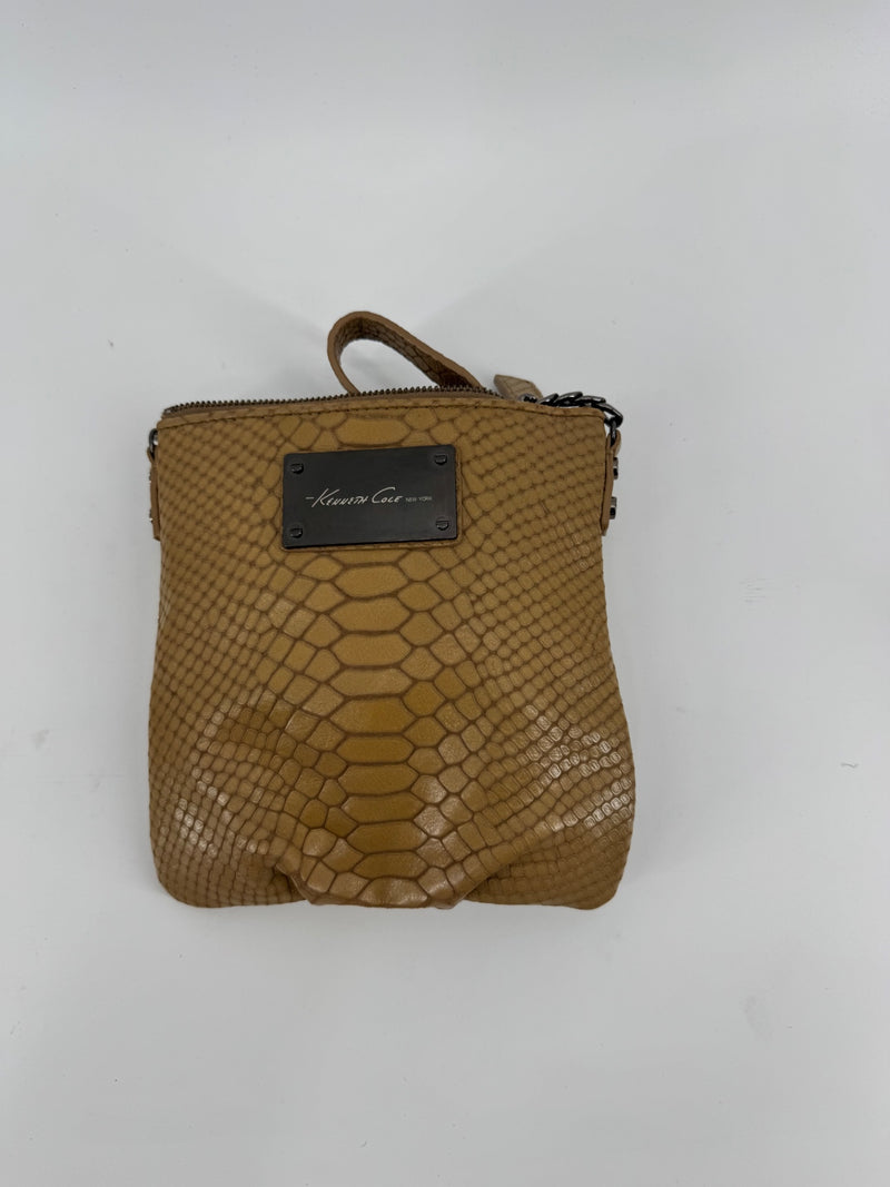 Kenneth Cole Tan Snakeskin Crossbody