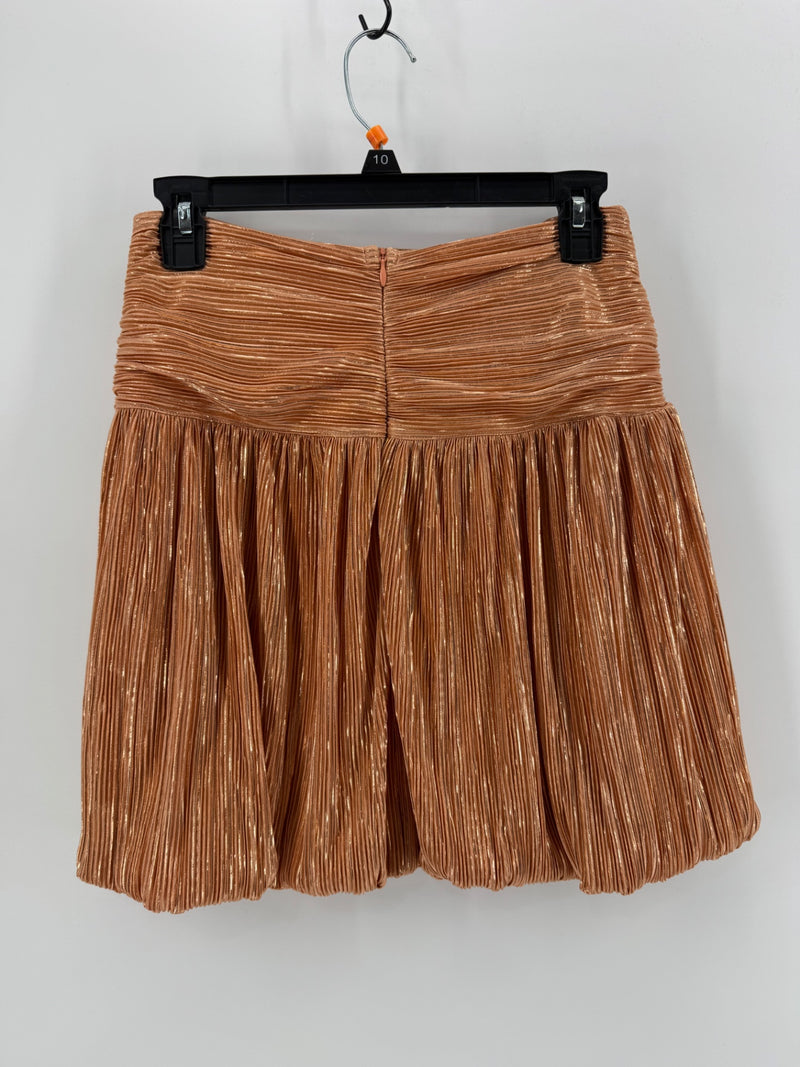 Sabina Musayev Copper Pleated Skirt Size Small