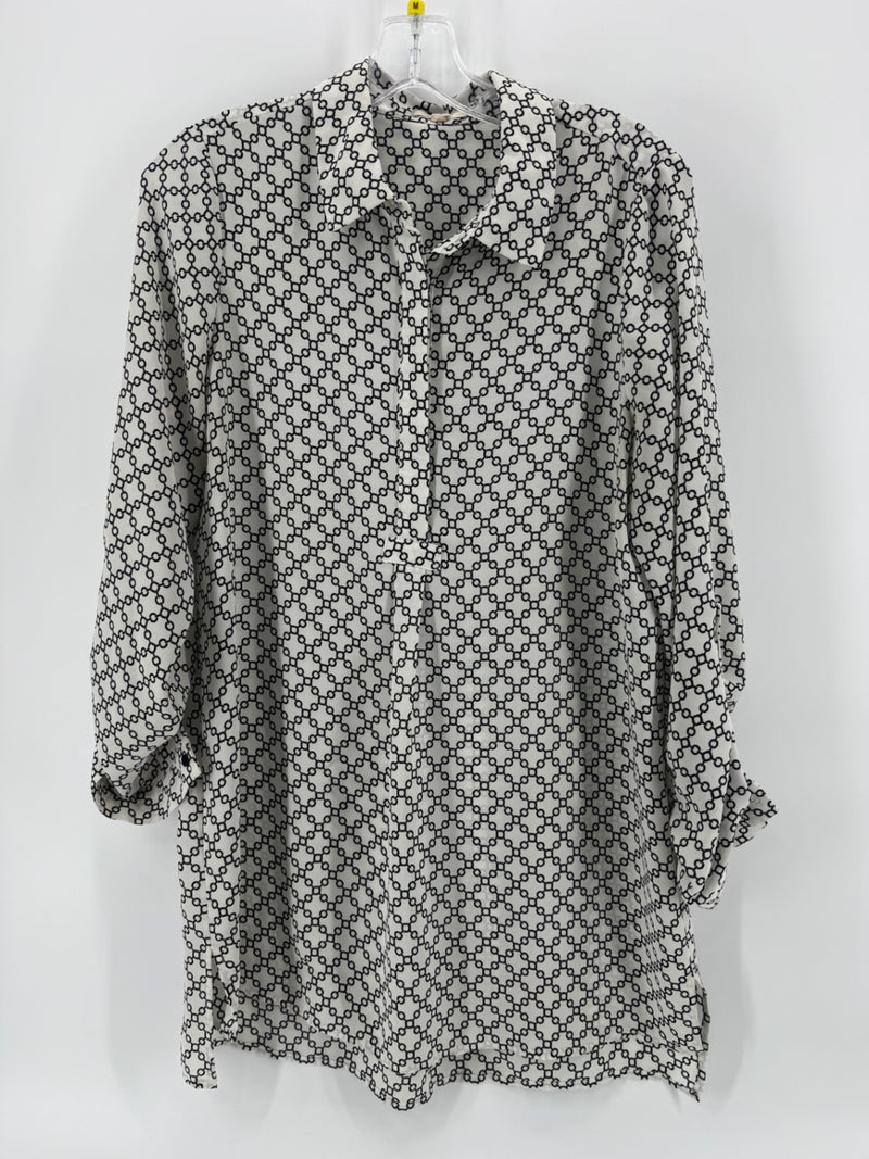Pleione White/Black Print Top