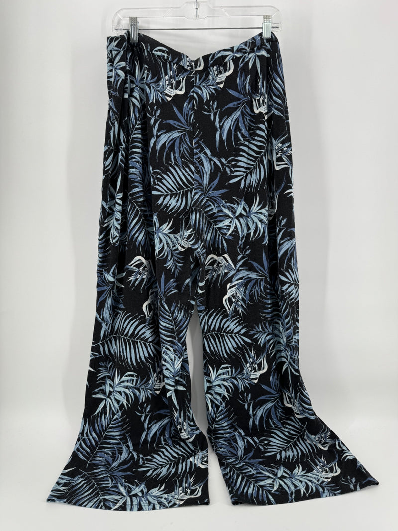 J.Jill Black/Blue Leaf Pants Size XL