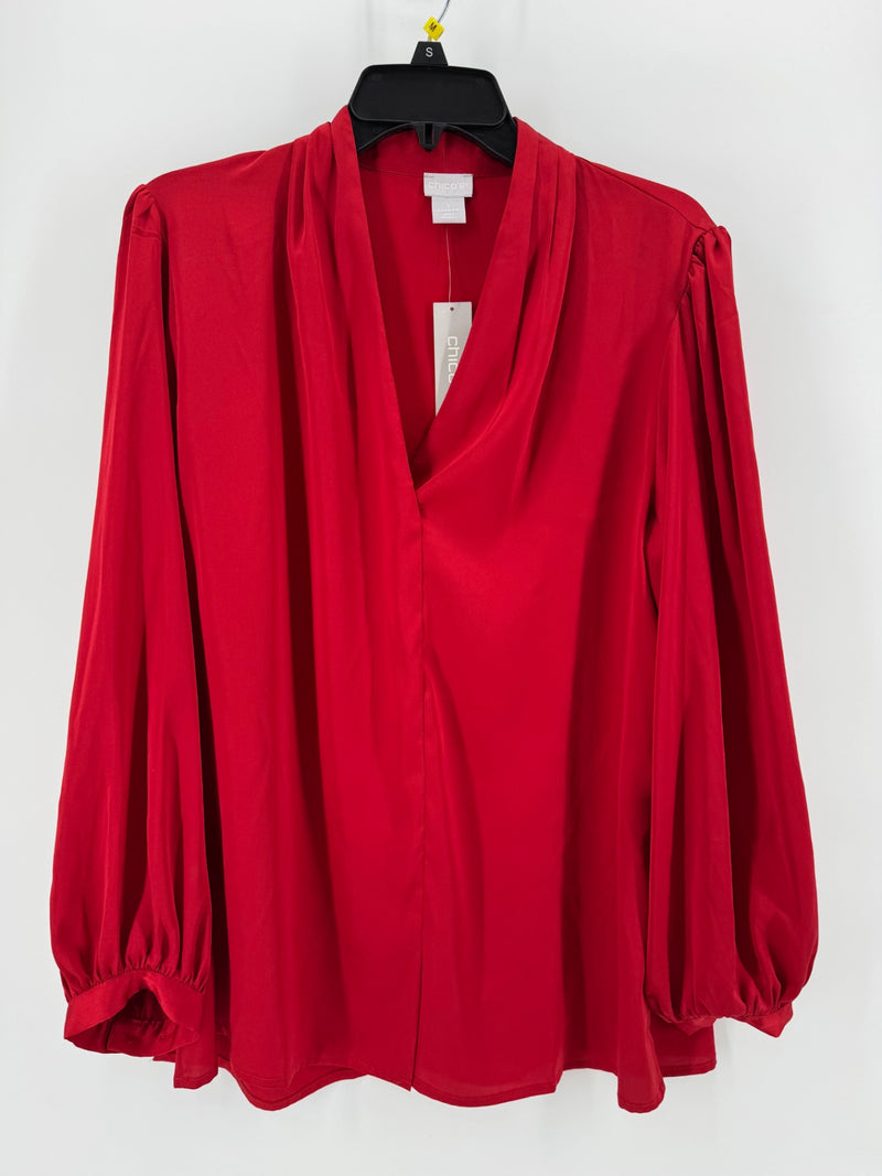 Chico's Red Long Sleeve Shirt